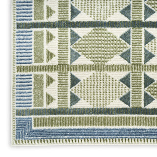 Nourison Nordic NRC06 Green Blue Area Rug Corner Image