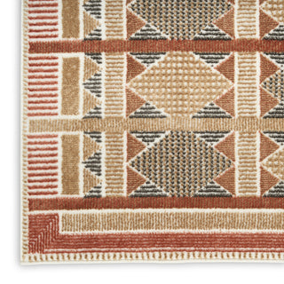 Nourison Nordic NRC06 Rust Multicolor Area Rug Corner Image