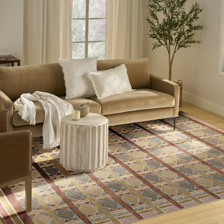 Nourison Nordic NRC06 Rust Multicolor Area Rug Corner Image