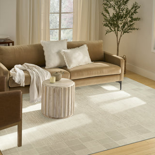 Nourison Nordic NRC07 Ivory Grey Area Rug Corner Image