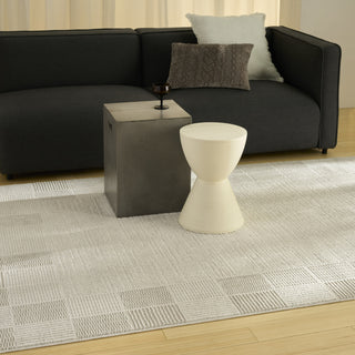 Nourison Nordic NRC07 Ivory Grey Area Rug Room Image Feature