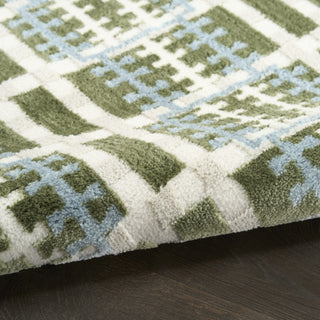 Nourison Nordic NRC08 Blue Green Area Rug Detail Image