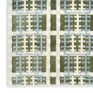 Nourison Nordic NRC08 Blue Green Area Rug Corner Image