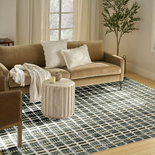 Nourison Nordic NRC08 Blue Green Area Rug Corner Image