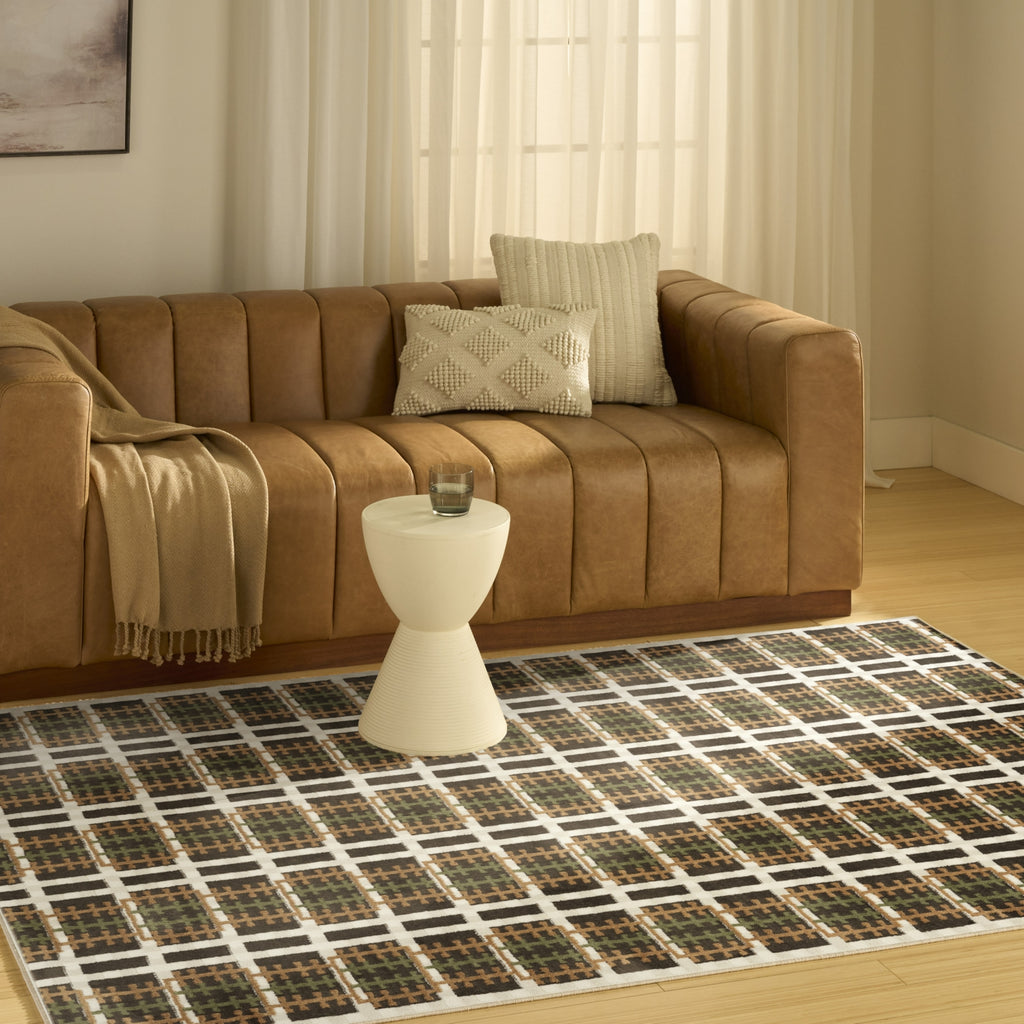 Nourison Nordic NRC08 Charcoal Multicolor Area Rug Corner Image