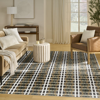 Nourison Nordic NRC08 Charcoal Multicolor Area Rug Swatch Image