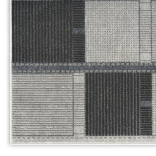 Nourison Nordic NRC09 Grey Black Area Rug Corner Image