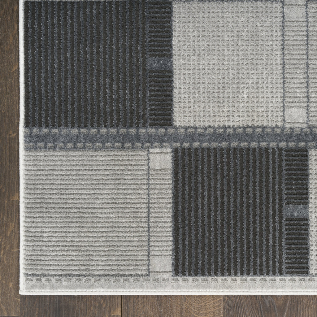 Nourison Nordic NRC09 Grey Black Area Rug main image