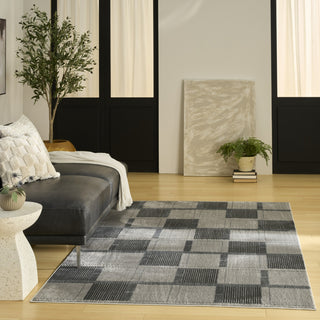 Nourison Nordic NRC09 Grey Black Area Rug Swatch Image