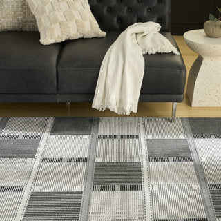 Nourison Nordic NRC09 Grey Black Area Rug Texture Image