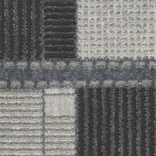 Nourison Nordic NRC09 Grey Black Area Rug Corner Image