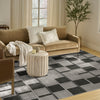 Nourison Nordic NRC09 Grey Black Area Rug Corner Image