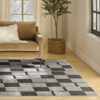 Nourison Nordic NRC09 Grey Black Area Rug 