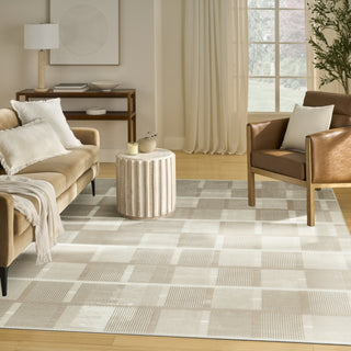 Nourison Nordic NRC09 Ivory Taupe Area Rug Room Image Feature