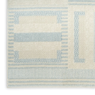 Nourison Nordic NRC11 Ivory Blue Area Rug Corner Image