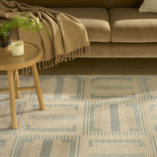 Nourison Nordic NRC11 Ivory Blue Area Rug Corner Image