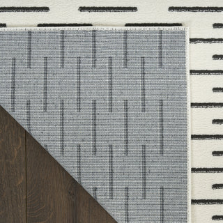 Nourison Nordic NRC12 Ivory Black Area Rug Corner Image