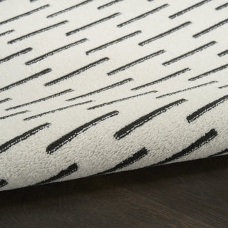 Nourison Nordic NRC12 Ivory Black Area Rug Corner Image