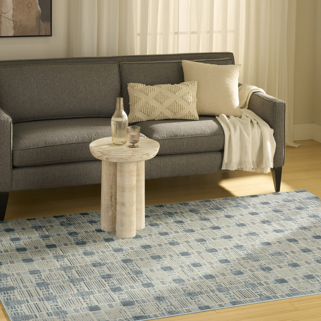 Nourison Nordic NRC14 Blue Area Rug Corner Image