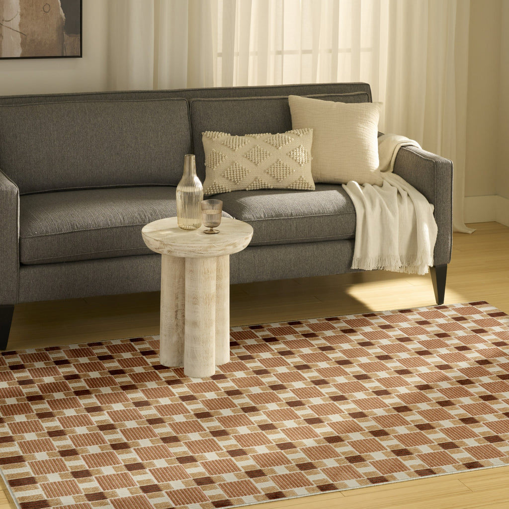 Nourison Nordic NRC14 Rust Area Rug Corner Image