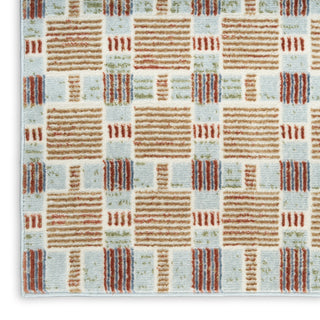 Nourison Nordic NRC14 Rust Multicolor Area Rug Corner Image