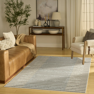 Nourison Nordic NRC15 Ivory Blue Area Rug Swatch Image