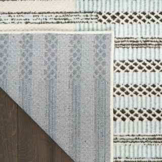 Nourison Nordic NRC15 Ivory Blue Area Rug Corner Image