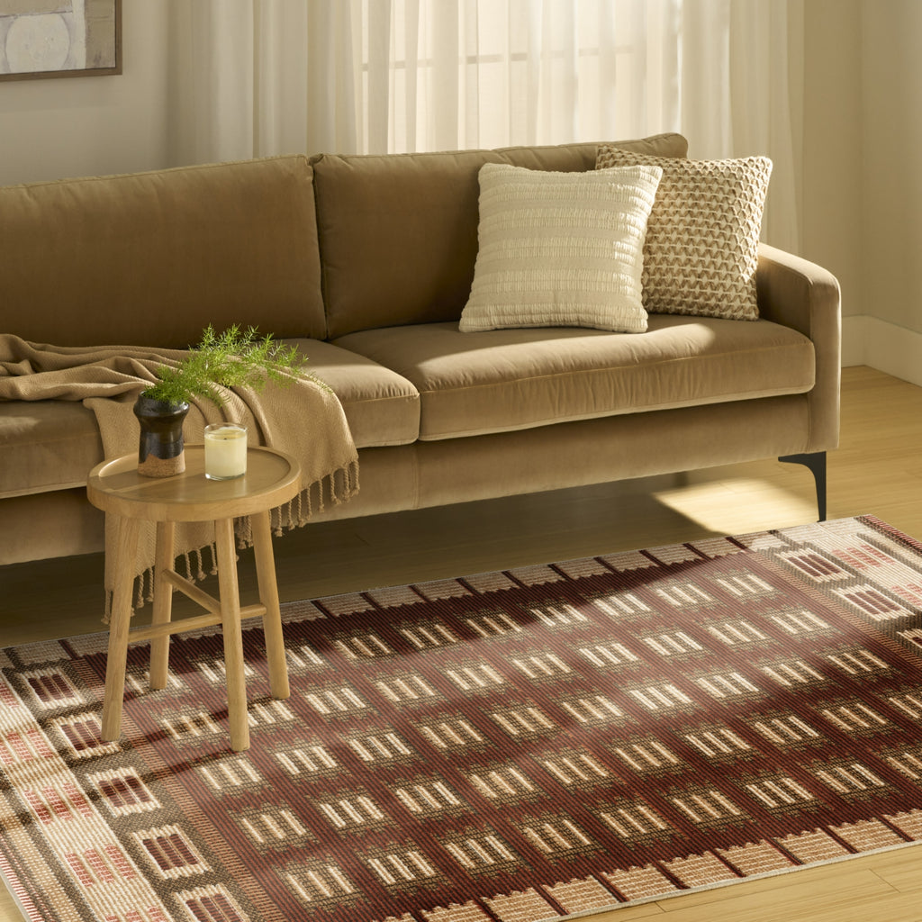 Nourison Nordic NRC16 Rust Area Rug Corner Image