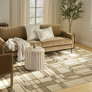 Nourison Nordic NRC17 Ivory Multicolor Area Rug Corner Image