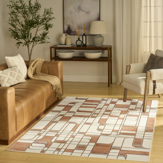 Nourison Nordic NRC17 Ivory Rust Area Rug Swatch Image