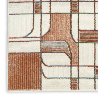 Nourison Nordic NRC17 Ivory Rust Area Rug Corner Image