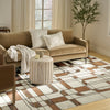 Nourison Nordic NRC17 Ivory Rust Area Rug Corner Image