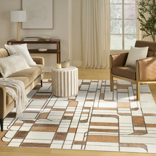 Nourison Nordic NRC17 Ivory Rust Area Rug Swatch Image