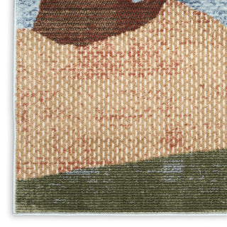 Nourison Nordic NRC18 Blue Multicolor Area Rug Corner Image