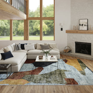 Nourison Nordic NRC18 Blue Multicolor Area Rug 