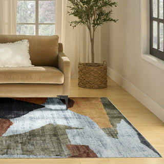 Nourison Nordic NRC18 Blue Multicolor Area Rug 