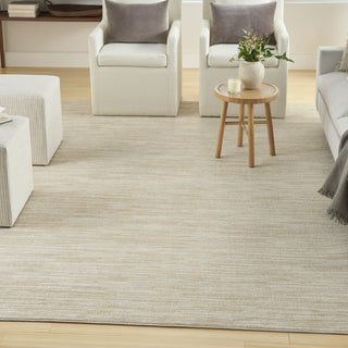 Nourison Essentials NRE01 Ivory Gold Area Rug Corner Image