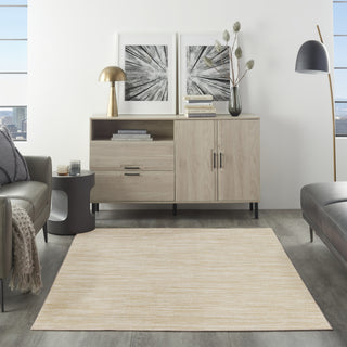 Nourison Essentials NRE01 Ivory Gold Area Rug Room Image Feature