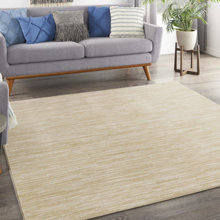 Nourison Essentials NRE01 Ivory Gold Area Rug Corner Image