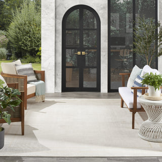 Nourison Essentials NRE02 Ivory Gold Area Rug Outdoor Scene 1