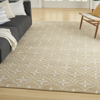 Nourison Essentials NRE04 Beige Ivory Area Rug Corner Image