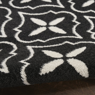 Nourison Essentials NRE04 Black Ivory Area Rug Detail Image