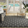 Nourison Essentials NRE04 Black Ivory Area Rug Swatch Image