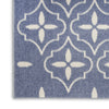 Nourison Essentials NRE04 Blue Ivory Area Rug Corner Image