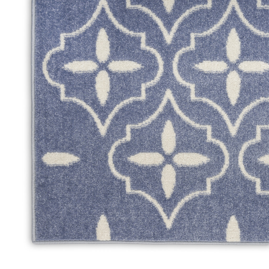 Nourison Essentials NRE04 Blue Ivory Area Rug Corner Image