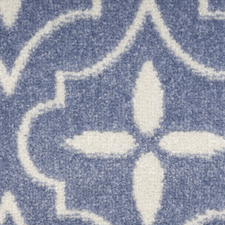 Nourison Essentials NRE04 Blue Ivory Area Rug Corner Image