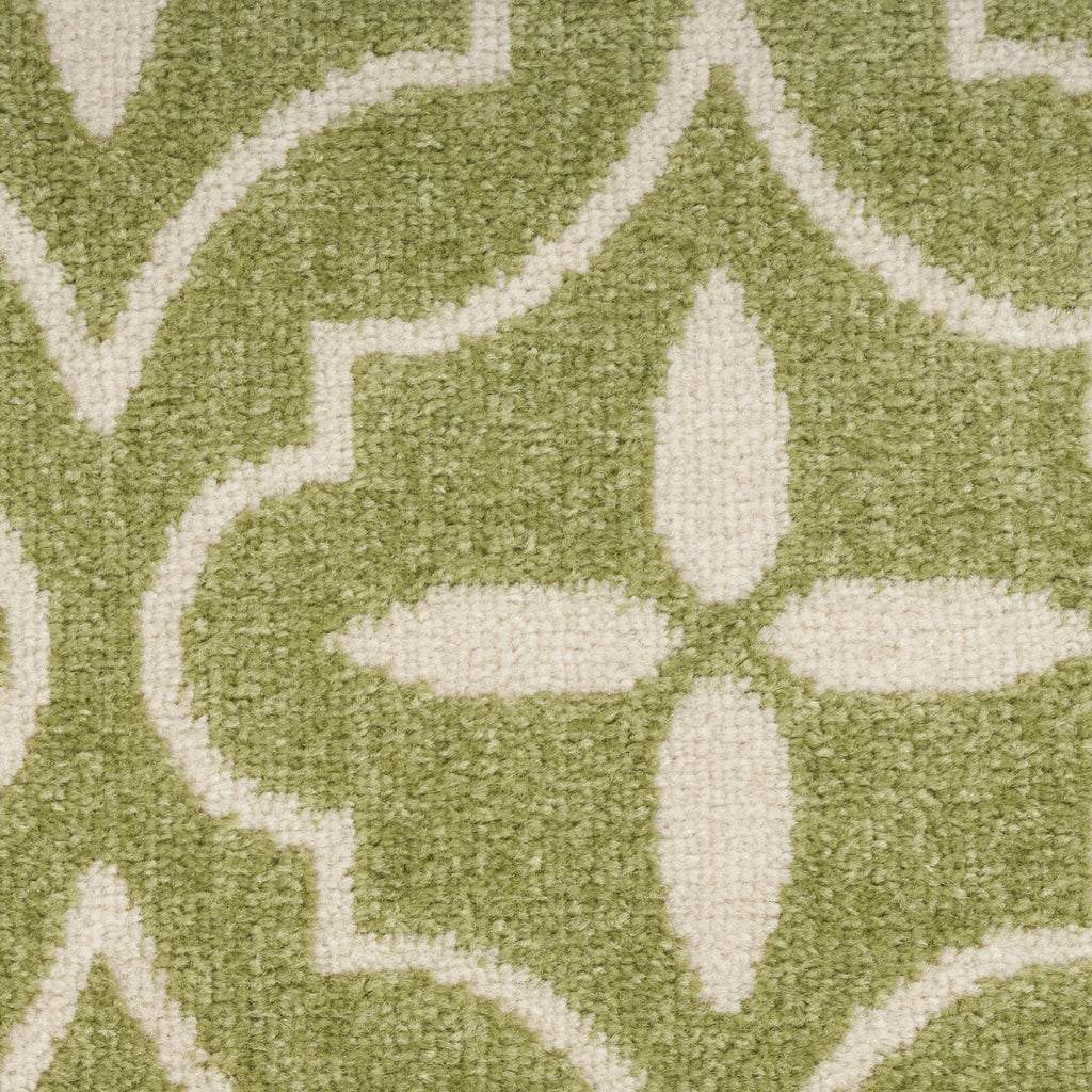 Nourison Essentials NRE04 Green Ivory Area Rug Corner Image