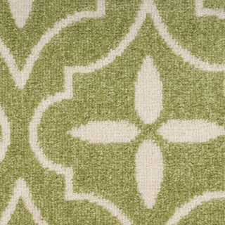 Nourison Essentials NRE04 Green Ivory Area Rug Corner Image