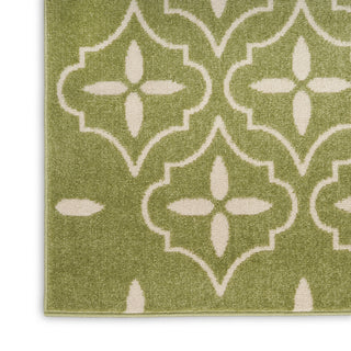Nourison Essentials NRE04 Green Ivory Area Rug Corner Image