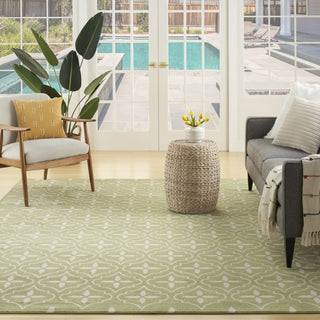 Nourison Essentials NRE04 Green Ivory Area Rug Swatch Image